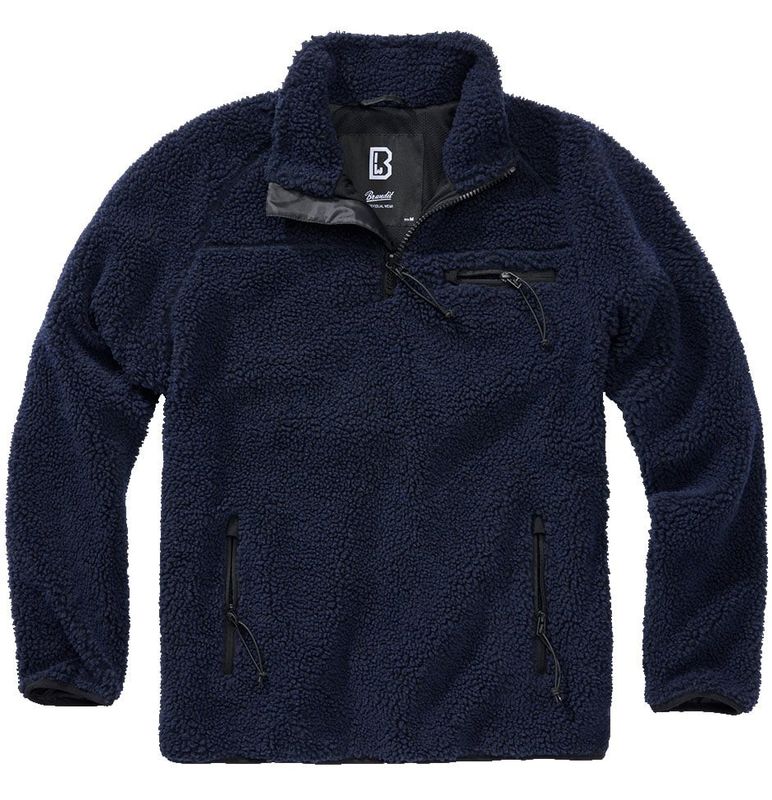 Navy blue fleece jacket teddy pullover