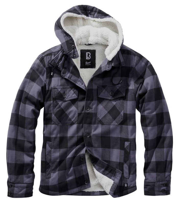 Lumberjacket hooded sort/grå