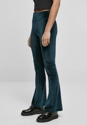 Støvlestrikkede leggings i fløjl med høj talje