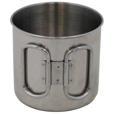 Stainless steel mug with double handles