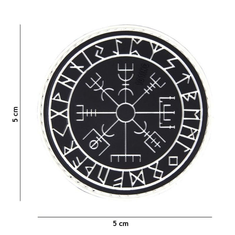 Vejvisir - Sort/hvid - PVC patch