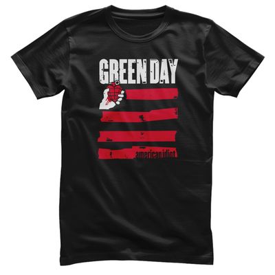 Green Day American Idiot Stripes T-shirt i svart