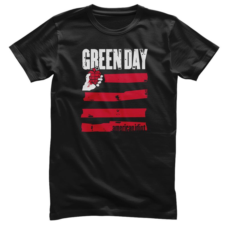 Green Day American Idiot Stripes T-shirt i svart