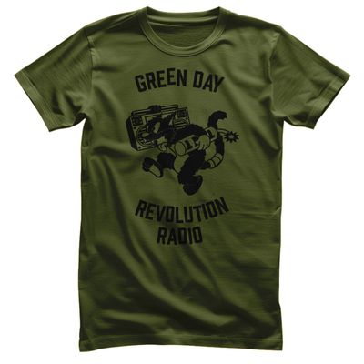 Green Day Revolution Radio T-shirt i olive