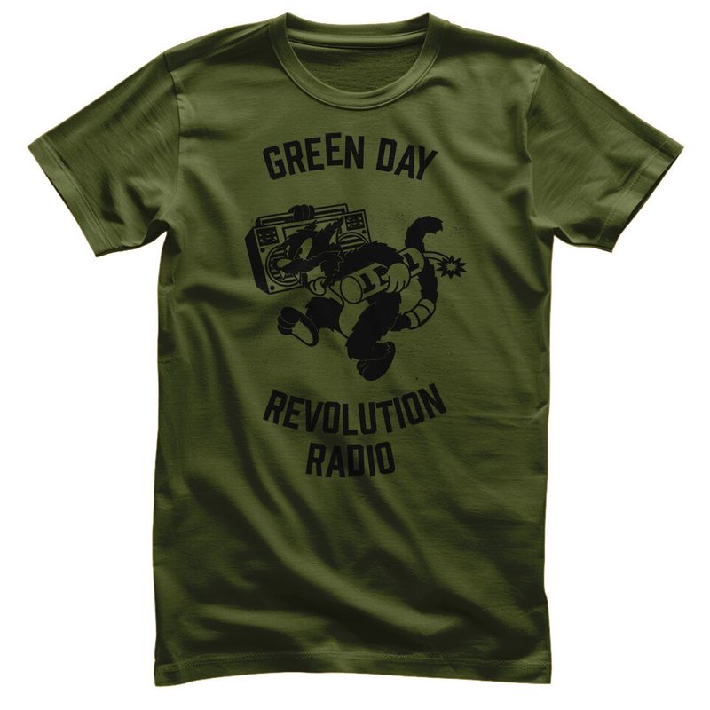 Green Day Revolution Radio T-shirt i olive