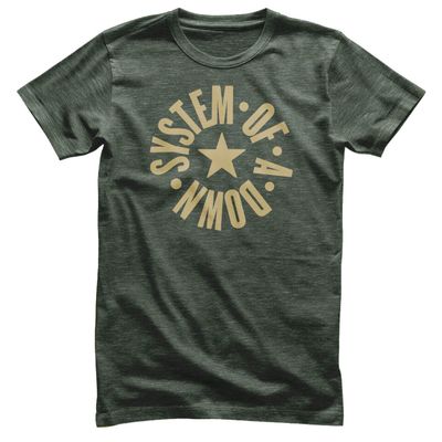 System of a Down Circle Star Logo T-shirt herr i oliveheather
