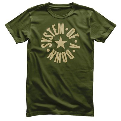 System of a Down Circle Star Logo T-shirt herr i olive