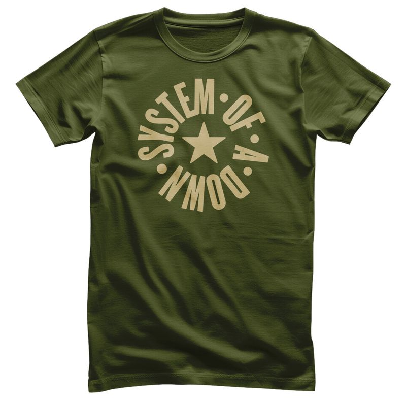 System of a Down Circle Star Logo T-shirt herr i olive