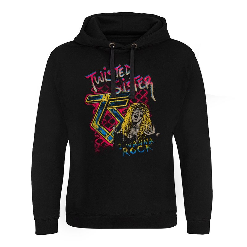 Twisted Sister I Wanna Rock Epic Huvtröja i svart