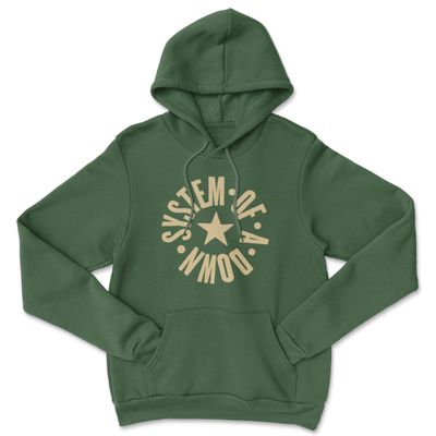 System of a Down Circle Star Logo Huvtröja i olive