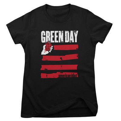 Green Day American Idiot Stripes T-shirt dam i svart