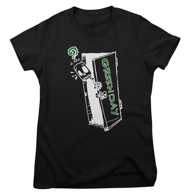 Green Day Skeleton Door T-shirt dam i svart