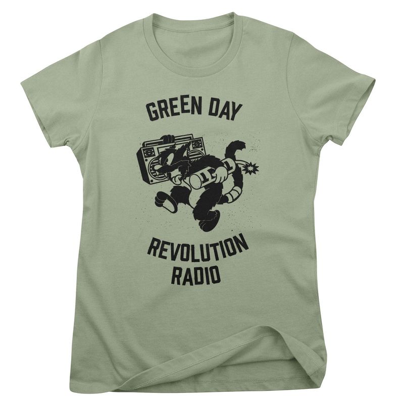 Green Day Revolution Radio T-shirt dam i mörkgrå