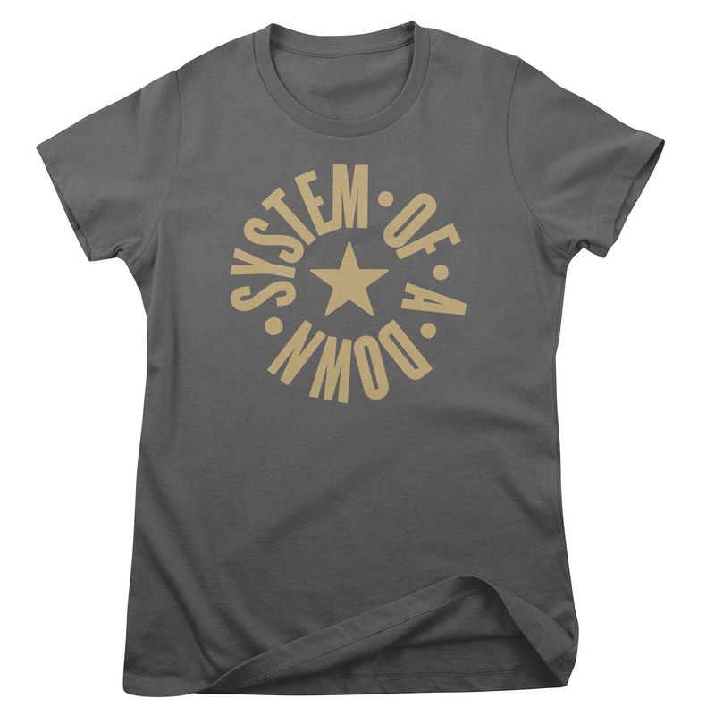 System of a Down Circle Star Logo T-shirt dam i mörkgrå