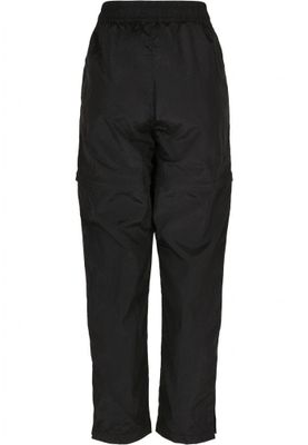 Black shimmering long pants and pirate pants lady