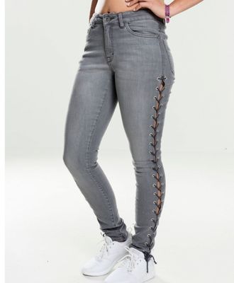 Skinny jeans with lace