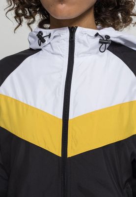 Three-color windbreaker with hood lady