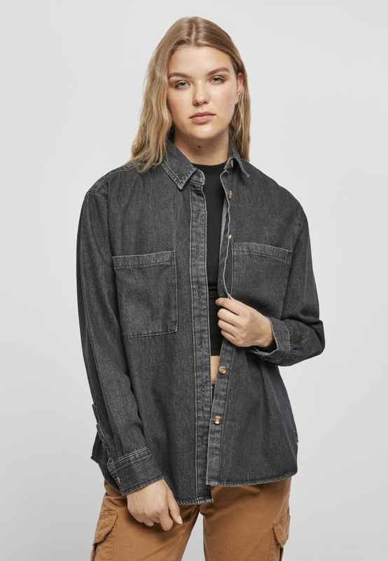 Denim skjorte i overdimensionerede kvinder