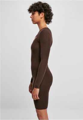 Ribbed dress with long sleeves