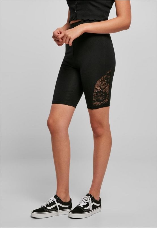 Short cycling pants with lace and high waist