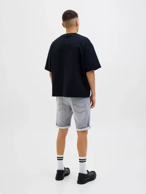 Grå denimshorts herr – regular fit