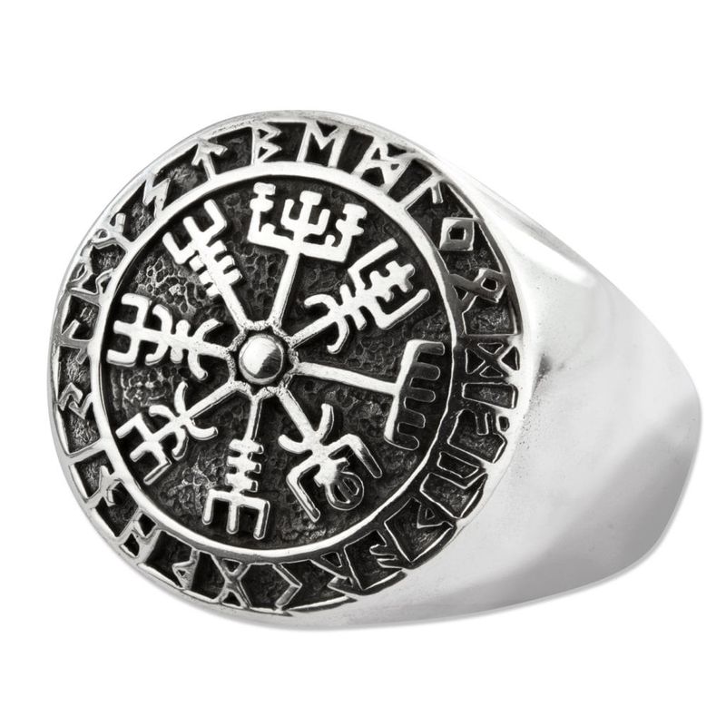 Viking kompas ring 925 sølv