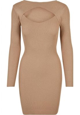 Ribbed dress with long sleeves