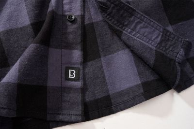 Short-sleeved flannel shirt gray/black