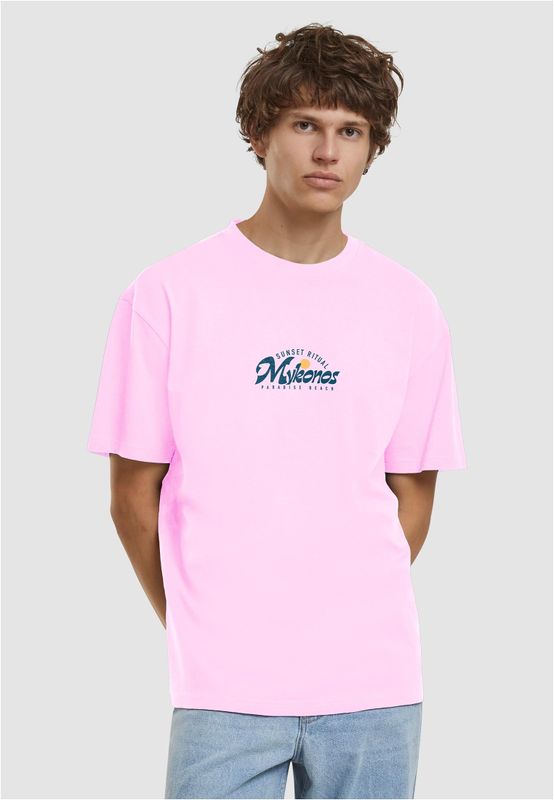 T-shirt i bomullsjersey med mykonos Mood – softpink