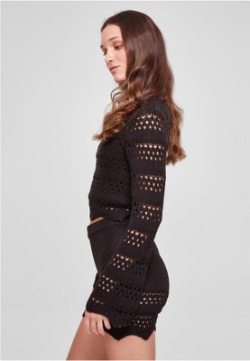 Crocheted short sweater for women