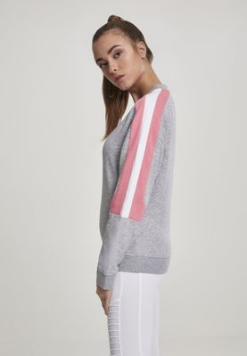Grå sweatshirt med rosa arm dam