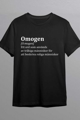 Omogen betyder T-shirt
