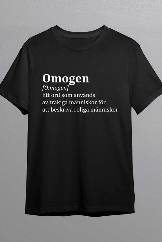 Omogen betyder T-shirt