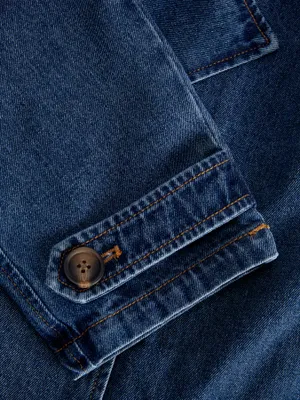 Denim trenchcoat med sänkta axlar dam