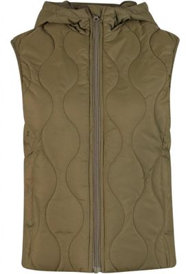 Women's lightweight quilted vest with hood