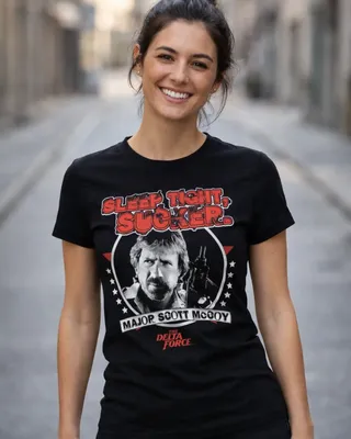 The Delta Force Chuck Norris Sleep Tight, Sucker T-shirt dam i svart