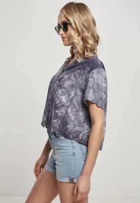 Kort batik-mønstret bluse til kvinder
