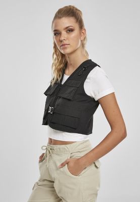 Black short vest lady