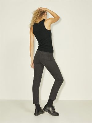 Women's black ribbed tank top