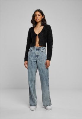 Ladies Tied Cropped Feather Cardigan