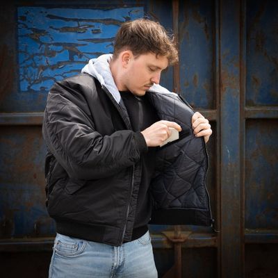 MA-1 hooded bomber jacket