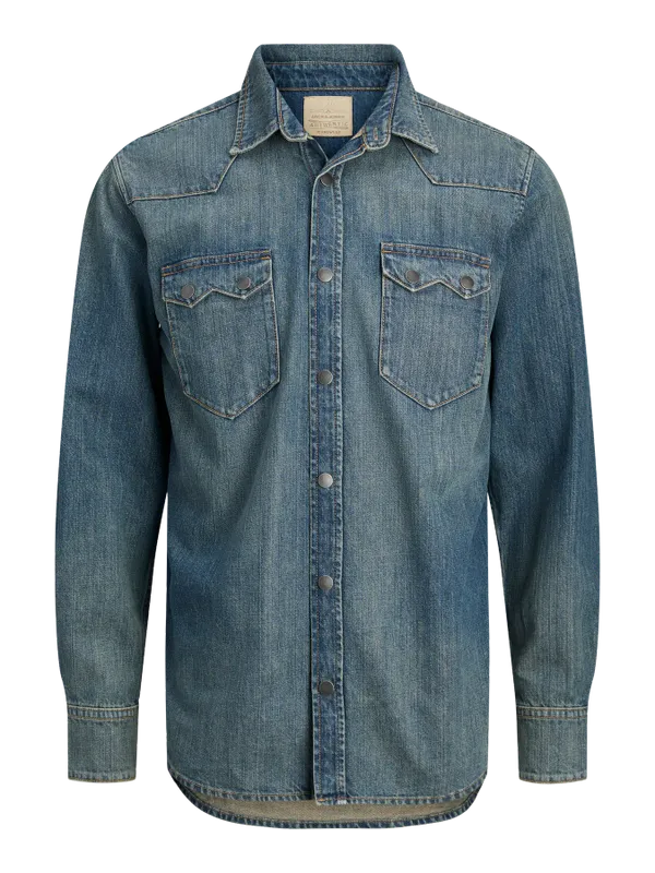 Blå denimskjorta herr