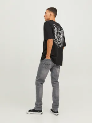 Svarta stentvättade jeans slim fit - GLENN