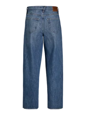 Mörkblå stentvättade wide fit jeans - DAVE