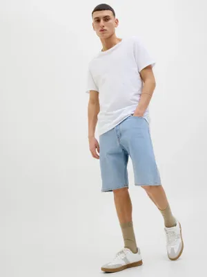 Baggy fit blå jeansshorts - herr
