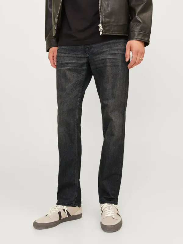 Svarta stentvättade jeans regular fit - CLARK