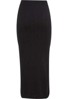 Ladies Rib High Slit Kjol för dam – svart