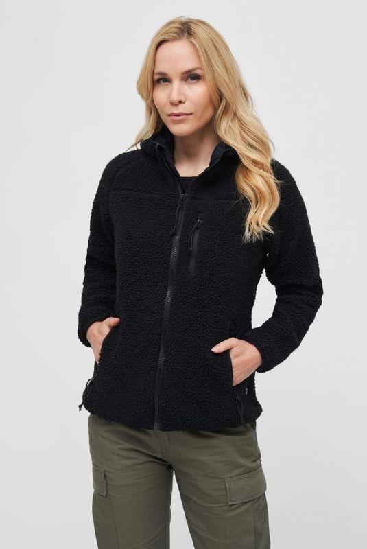 Teddyfleece lynlås jakke sort - Dæme