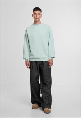Tröja för herr med fluffy Crewneck – frostmint oversize