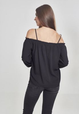 Long sleeved blouse with bare shoulders